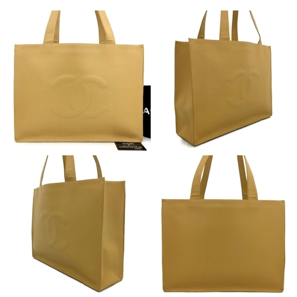 🎉🎉HP🎉🎉CHANEL Beige CC Caviar Large Tote - Picture 6 of 10